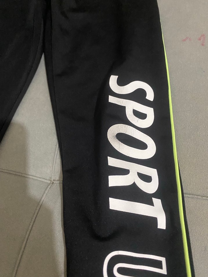 Renkli Baskılı Siyah Spor Tayt Velcro - Görsel 5