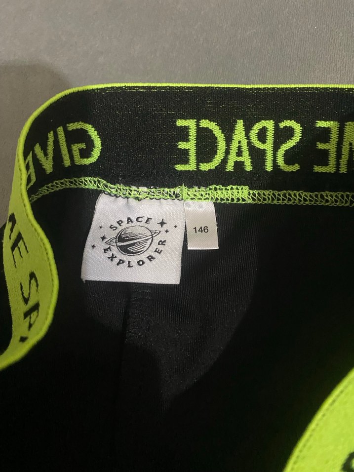 Renkli Baskılı Siyah Spor Tayt Velcro - Görsel 2