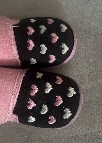 Kız Çocuk Pembe Nakışlı Sıcak Terlik - Görsel 3