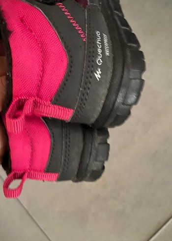 24 Beden pembe Renk Kız Çocuk Pembe Cırt Cırtlı Kauçuk Bot