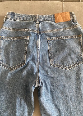 s Beden mavi Renk Gri Tonlu Mavi Bol Kesim Kadın Denim Pantolon