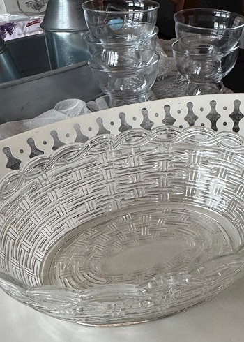 Nakış Desenli Cam Tabak - Görsel 2