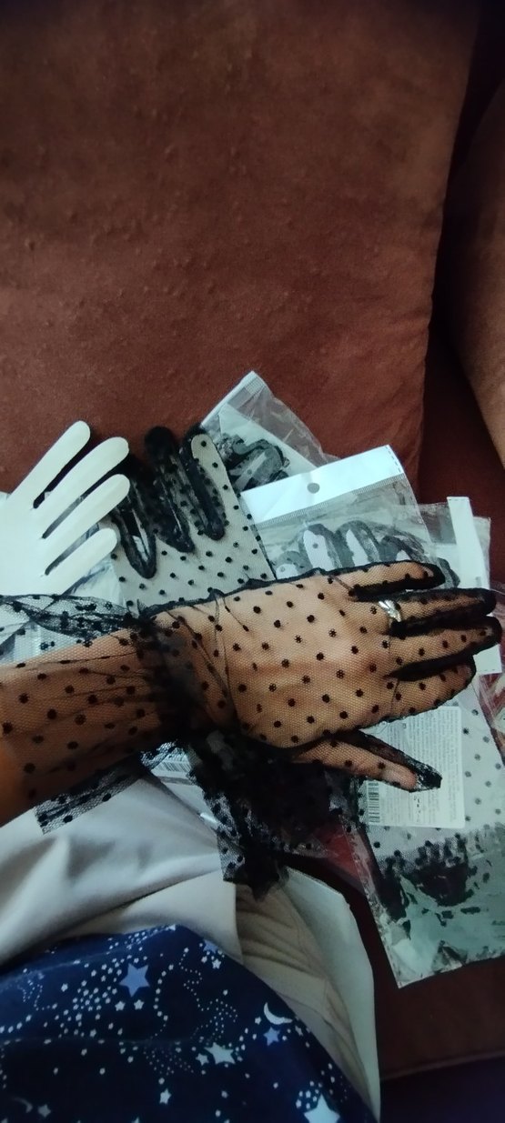 Dantel Detaylı Siyah Gotik Kadın Eldiveni sıfır ürün - Görsel 5