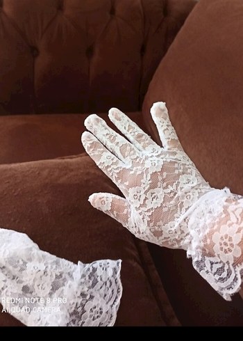 Beyaz Dantel Kadın Eldiveni sıfır ürün - Görsel 2