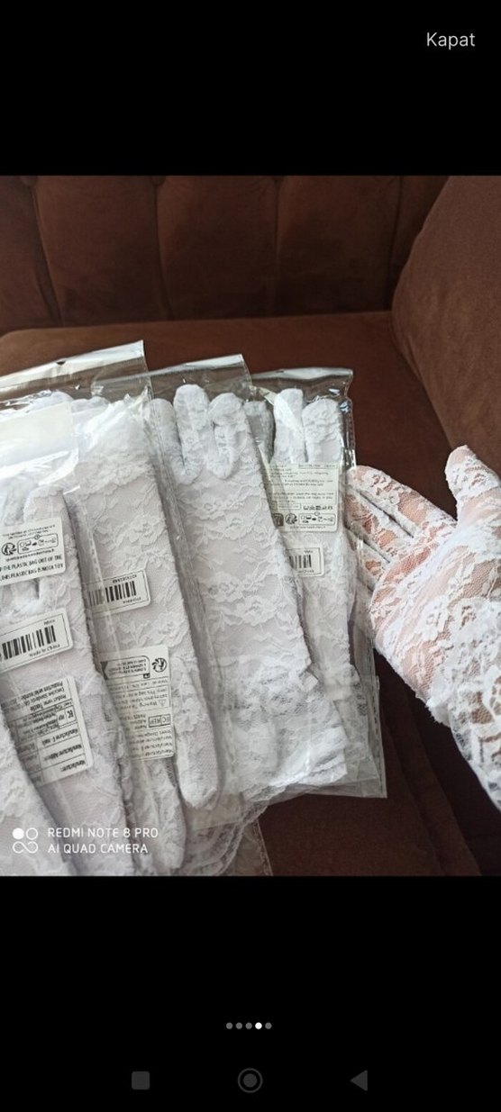 Beyaz Dantel Kadın Eldiveni sıfır ürün - Görsel 3