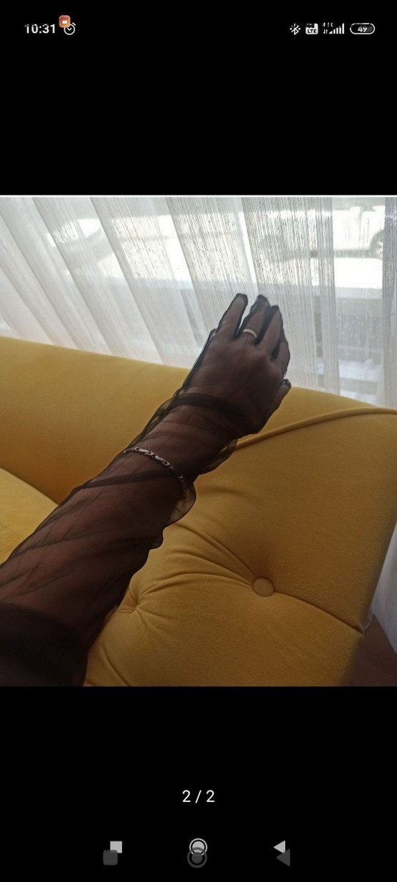 uzun siyah transparan Kadın Eldiveni sıfır ürün - Görsel 2