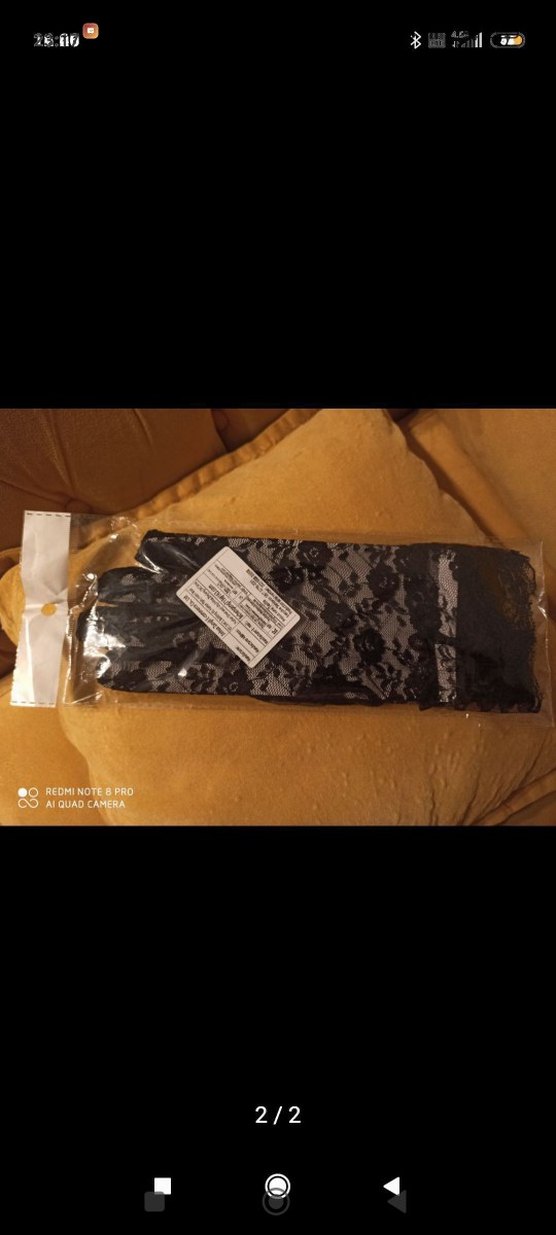 Dantel Detaylı Siyah Gotik Kadın Eldiveni - Görsel 2