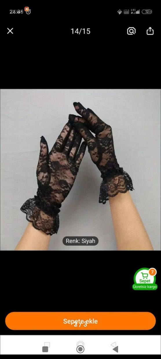 Siyah vualet ve Dantel Kadın Eldiven sıfır ürün - Görsel 5