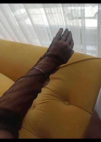 Siyah vualet ve uzun tül eldiven sıfır ürünler - Görsel 5