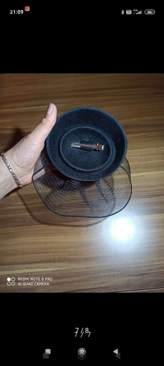 Siyah vualet ve uzun tül eldiven sıfır ürünler - Görsel 4