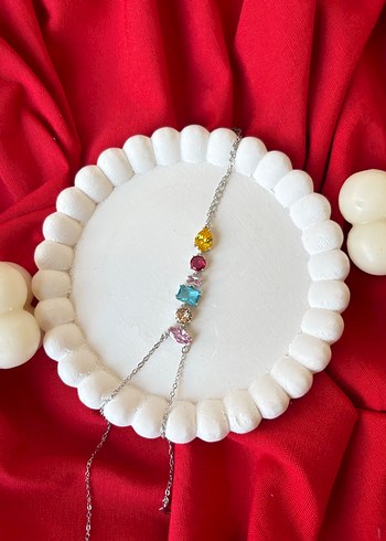 Renkli Taşlı Çift Sarımlı Silver Şahmeran - Görsel 2