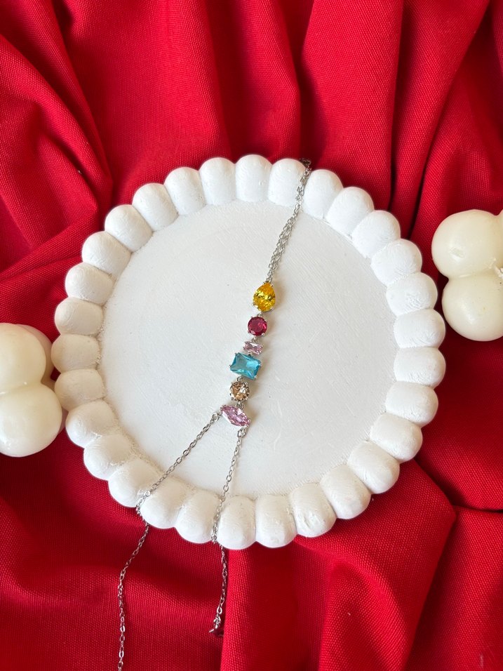 Renkli Taşlı Çift Sarımlı Silver Şahmeran - Görsel 2