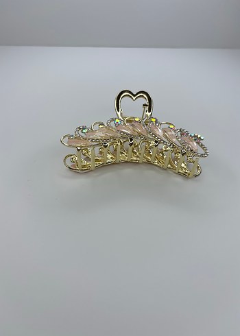 Diğer Açık Pembe Sedef Yansımalı Parlak Taşlı Gold Renkli Saç Tokası