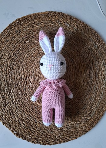 Fisher Price Pembe Amigurumi Tavşan Peluş Oyuncak