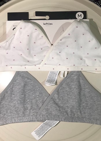 Baskılı Beyaz Spor Sütyeni 2'li Paket M - Görsel 2