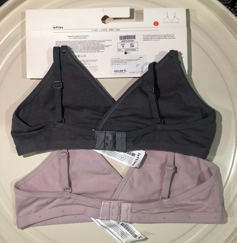 Lefties 2'li Mor ve Gri Baskılı Sütyen - Görsel 3