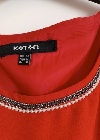 Koton Zincir Detaylı Kırmızı elbise