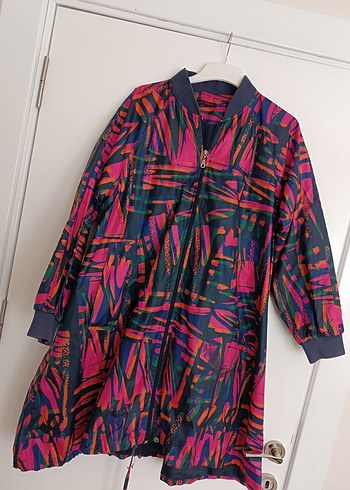 Renkli Batik Desenli Uzun  Ceketi - Görsel 7