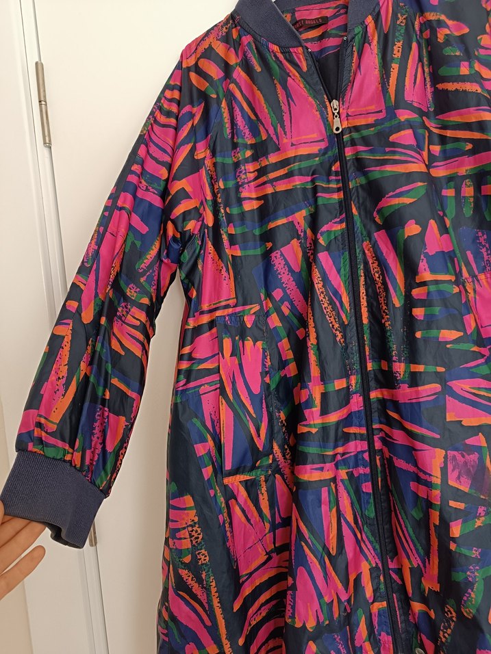 Renkli Batik Desenli Uzun  Ceketi - Görsel 4