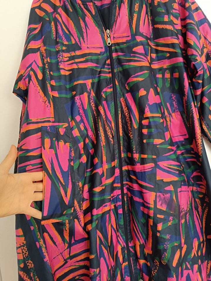 Renkli Batik Desenli Uzun  Ceketi - Görsel 2