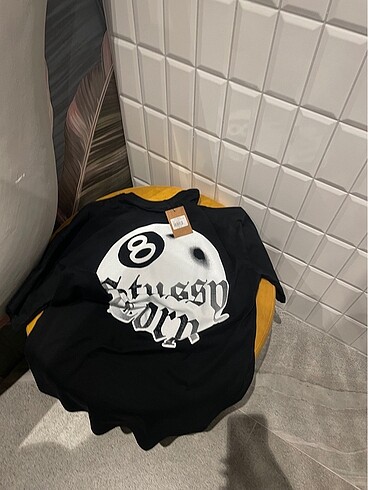 ORİJİNAL STUSSY CORP SİYAH TSHİRT ETİKETLİ
