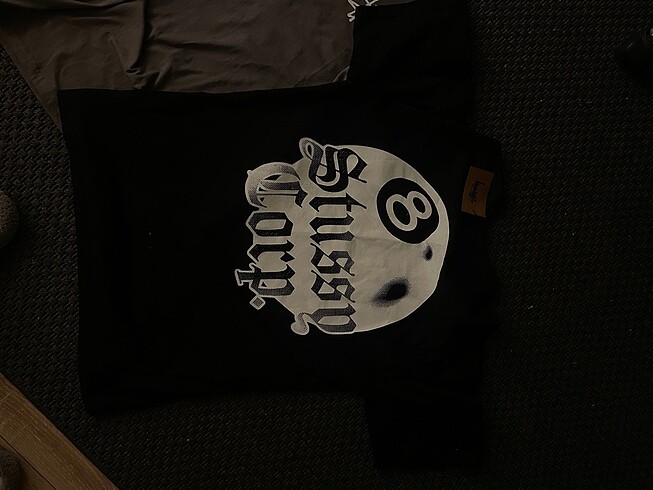 Les Benjamins Stussy orjinal etiketli siyah gri oversize tshirt