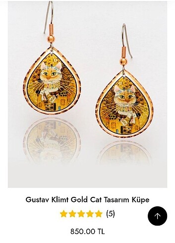 ARTUCY Gustav Klimt El yapımı küpe 