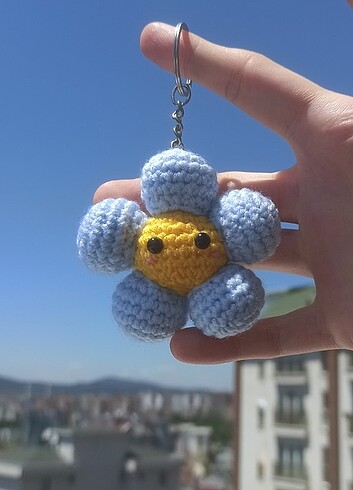 Amigurumi Çiçek anahtarlık 