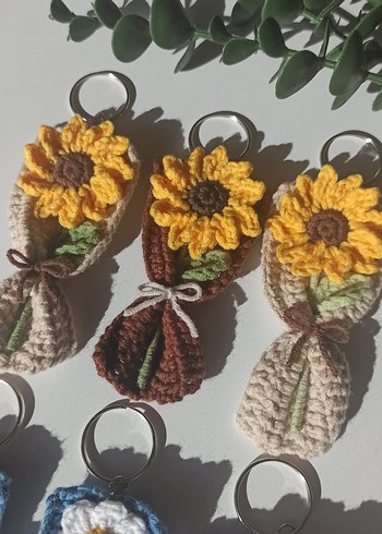 Minik örgü buket anahtarlık - Görsel 2