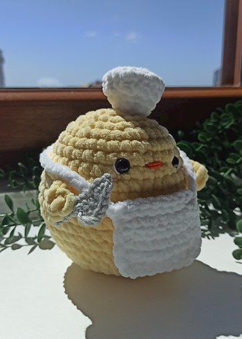 Aşçı civciv peluş amigurumi - Görsel 5
