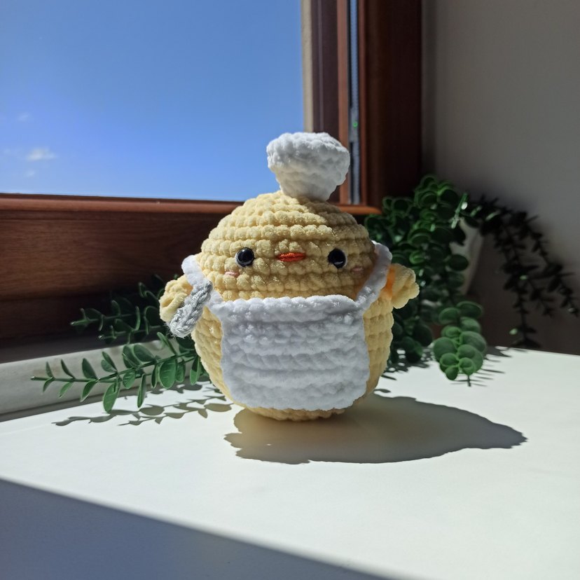 Aşçı civciv peluş amigurumi - Görsel 3