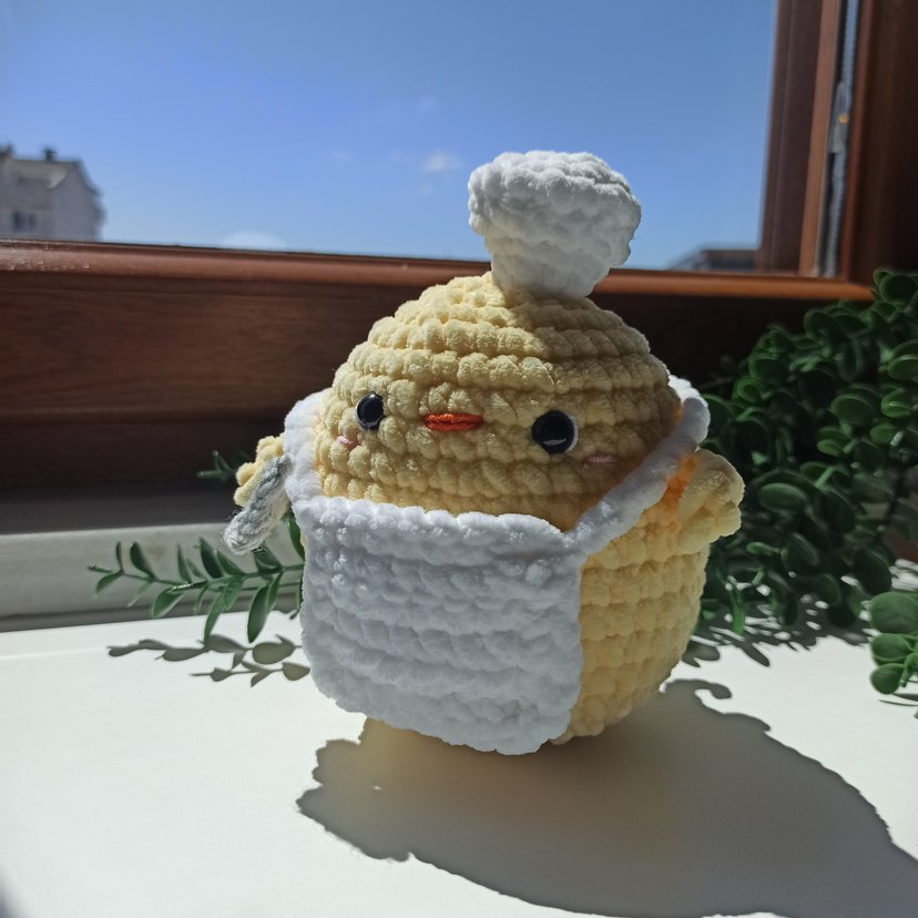 Aşçı civciv peluş amigurumi - Görsel 4