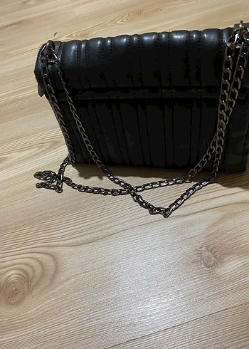 Klasik Siyah Deri Kadın Çanta - Görsel 2