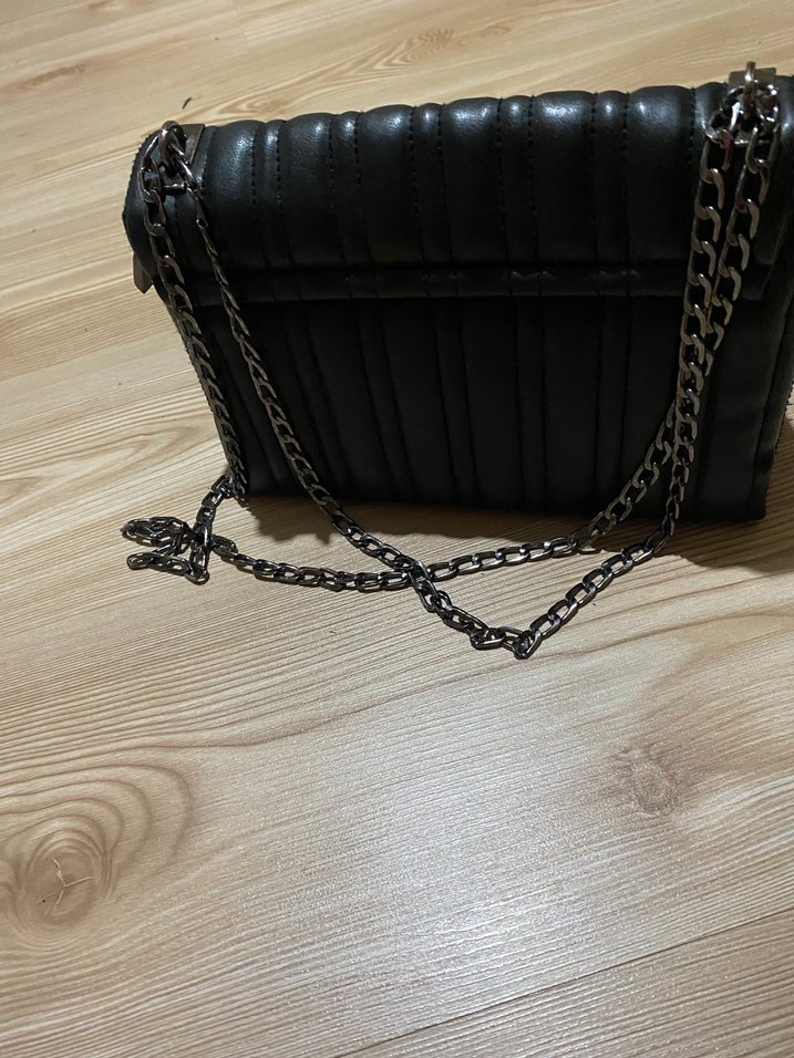 Klasik Siyah Deri Kadın Çanta - Görsel 2