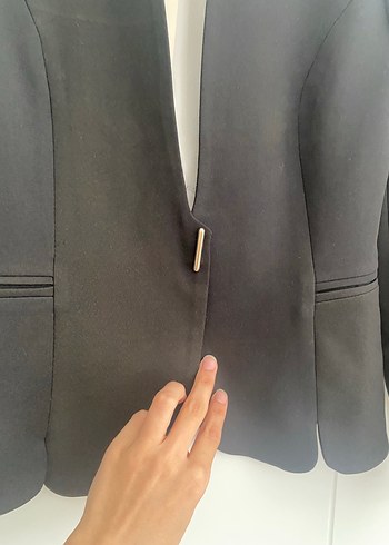 Düğmeli Siyah Kadın Blazer Ceket