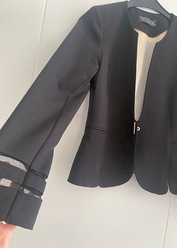 38 Beden Düğmeli Siyah Kadın Blazer Ceket