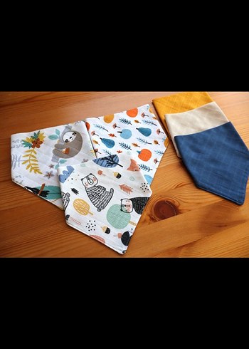 Çok Renkli Desenli Bebek Önlüğü 6'lı set - Görsel 6