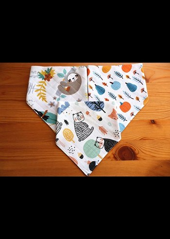 Çok Renkli Desenli Bebek Önlüğü 6'lı set - Görsel 5