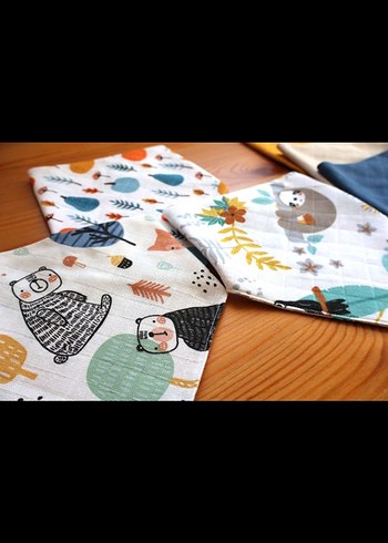 Çok Renkli Desenli Bebek Önlüğü 6'lı set - Görsel 7