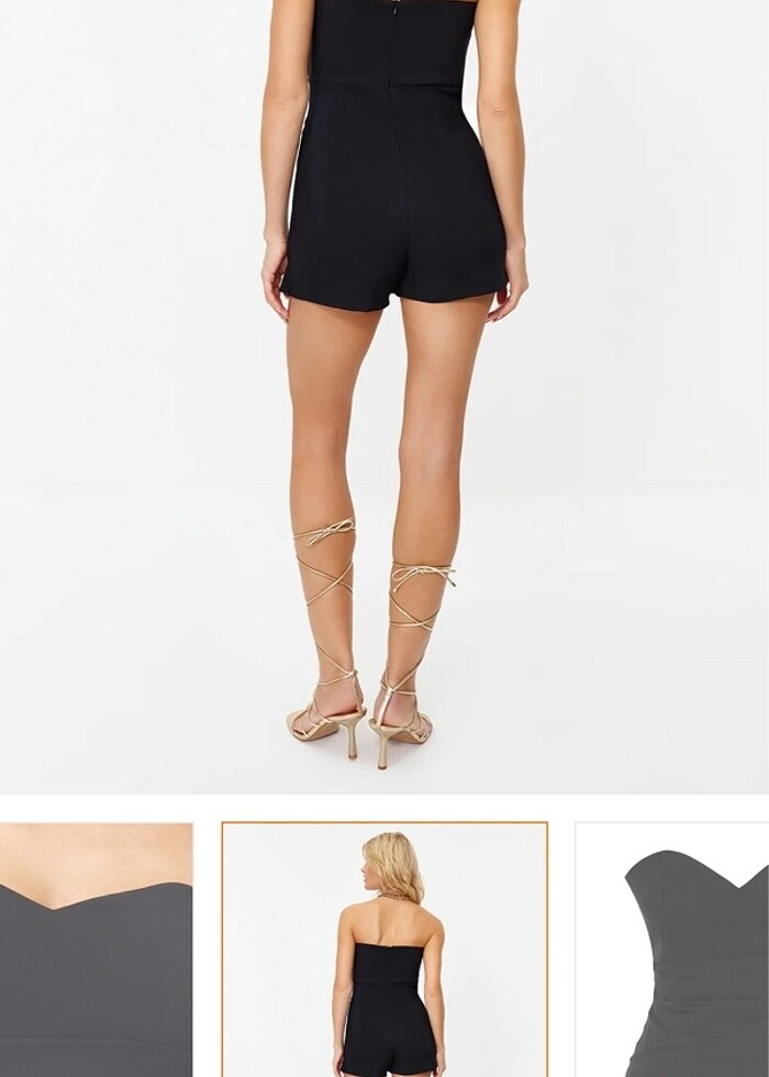 Siyah mini tulum - Görsel 3