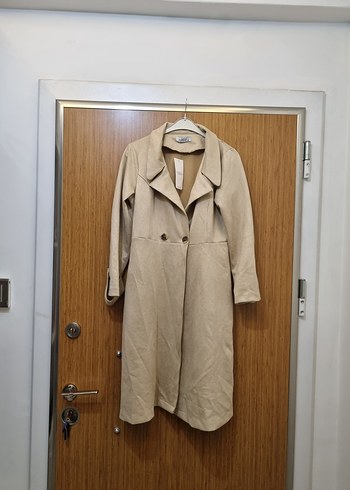 Bej Uzun Süet Kadın Trençkot - Görsel 3