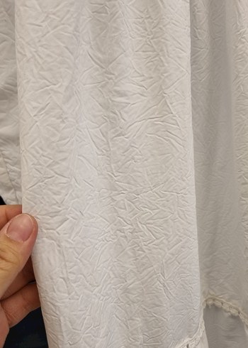 Kadın Beyaz Uzun Keten Bohem Elbise - Görsel 4