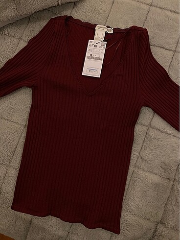 xs Beden bordo Renk Stradivarius bluz (Etiketli ürün)