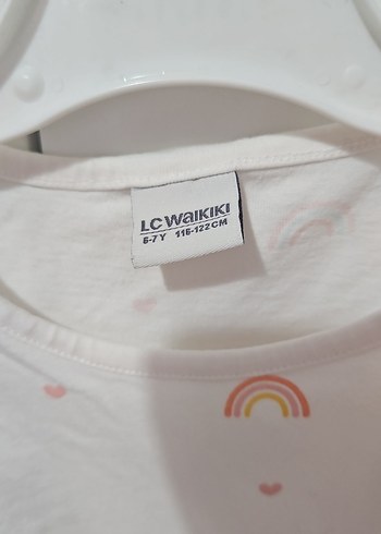 Kız Çocuk Beyaz Baskılı Kısa Kollu Tişört - Görsel 2