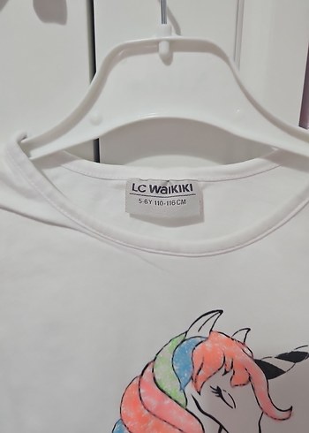 Kız Çocuk Baskılı Unicorn Tişört - Görsel 2