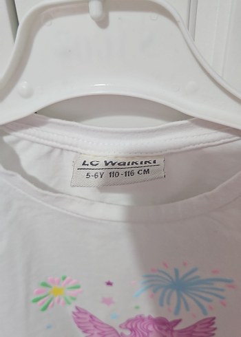 Beyaz Kız Çocuk Baskılı Kısa Kollu Tişört - Görsel 2