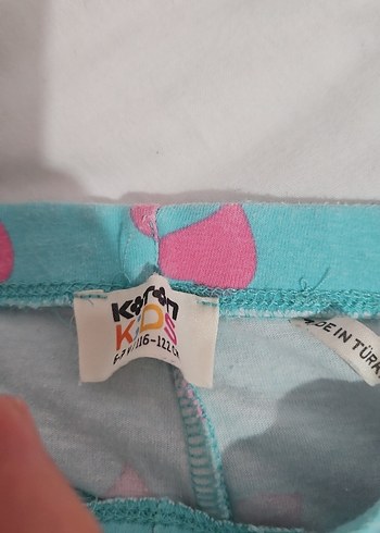 Kız Çocuk Turkuaz Kalp Desenli Tayt - Görsel 2