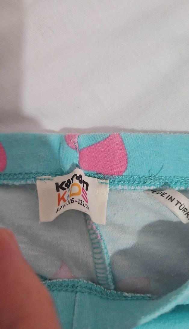 Kız Çocuk Turkuaz Kalp Desenli Tayt - Görsel 2