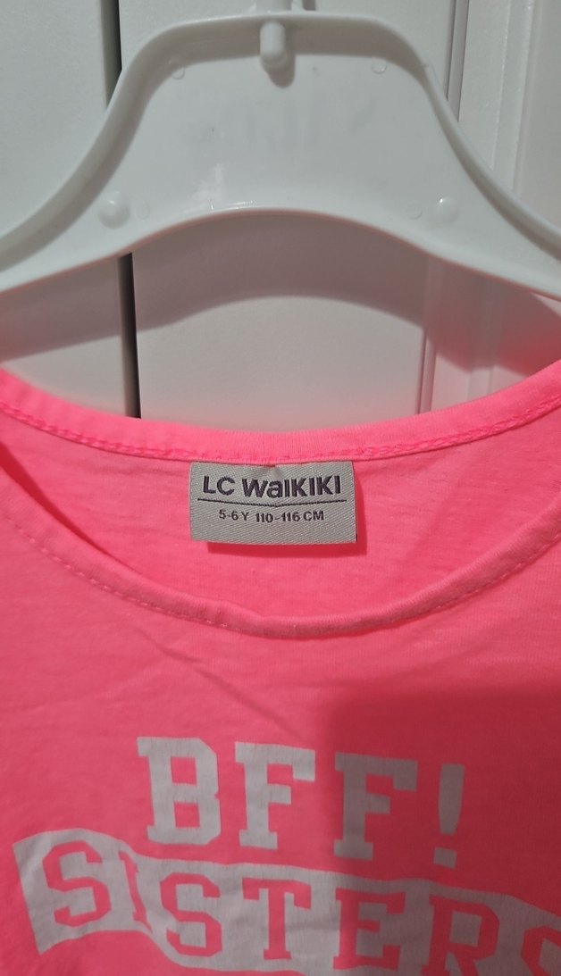 Pembe Kız Çocuk Baskılı Kolsuz Tişört - Görsel 2