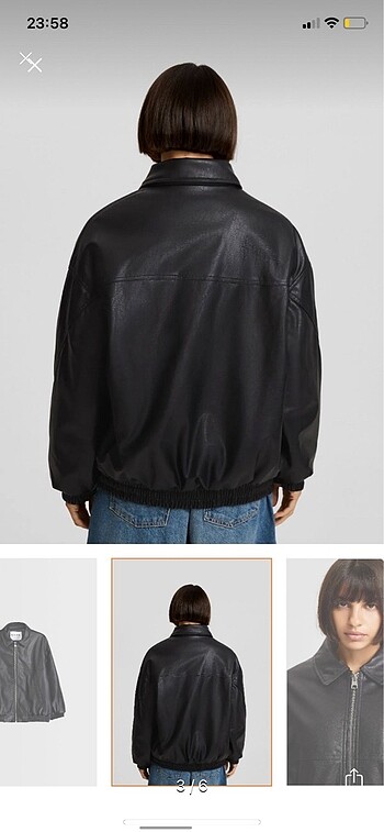 xs Beden bershka siyah deri ceket oversize